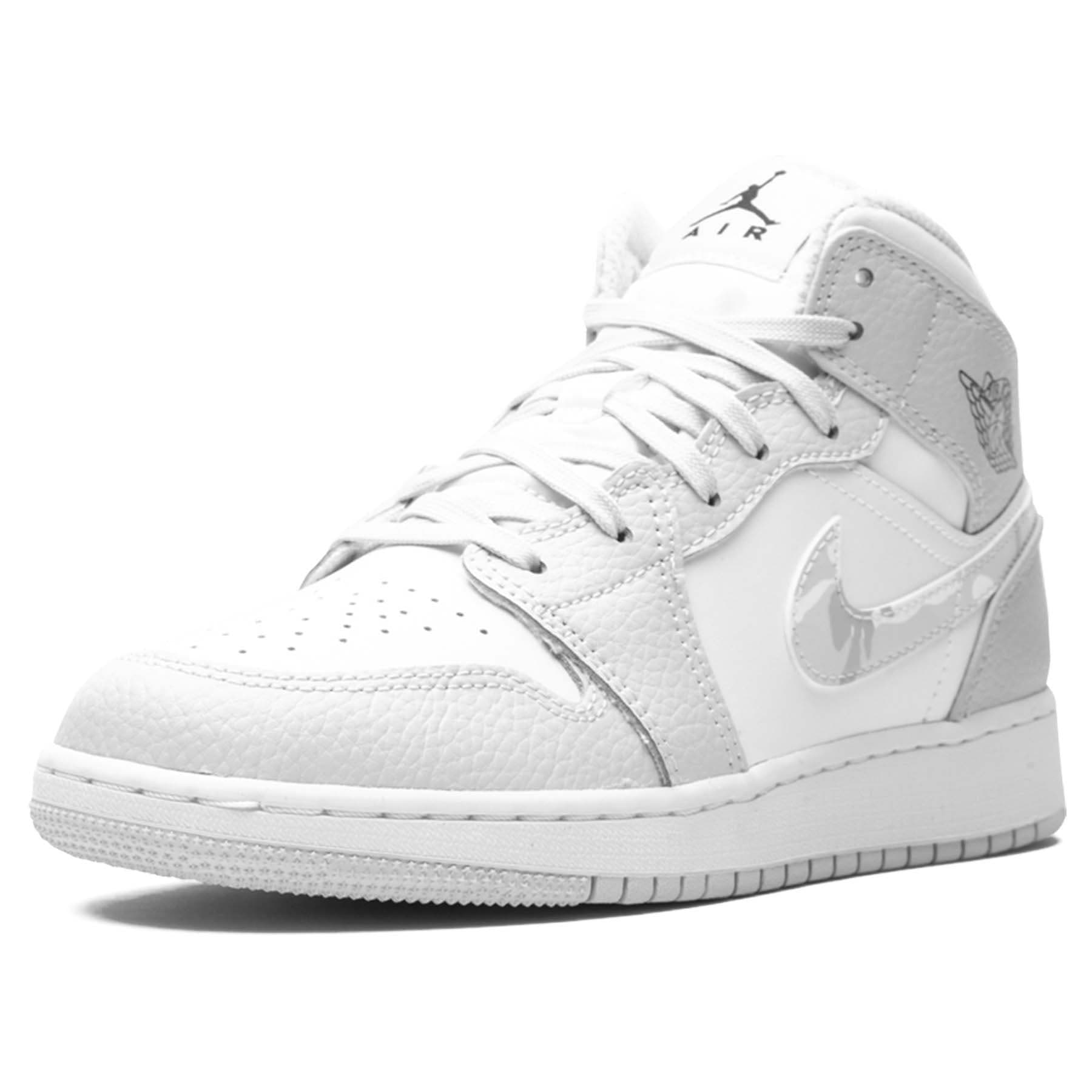 Air Jordan 1 Mid SE GS ‘Swoosh Logo – Grey Camo’