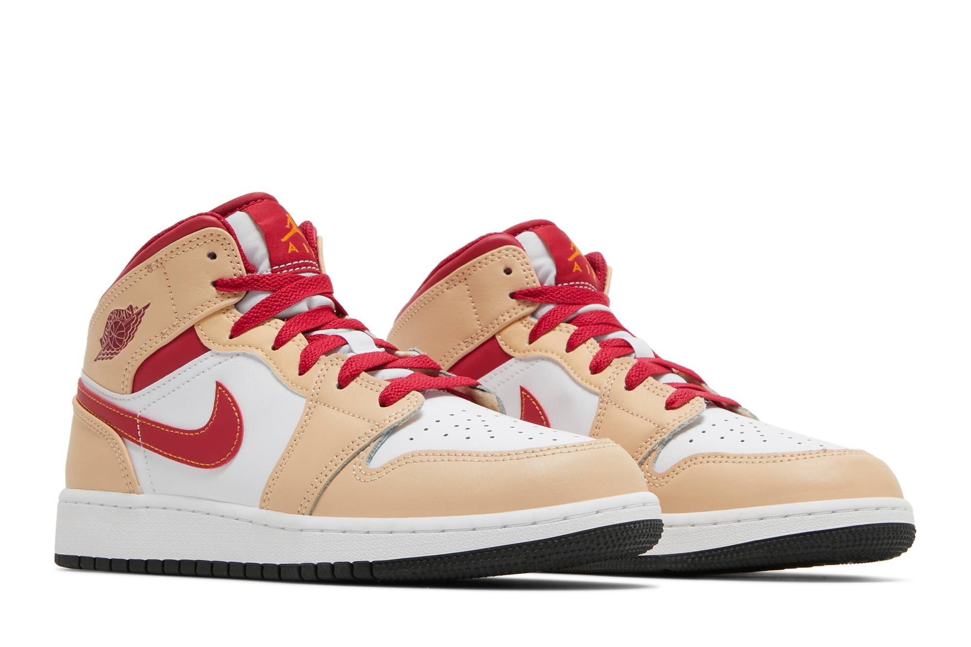 (GS) Air Jordan 1 Mid ‘Beige Red’ 554725-201