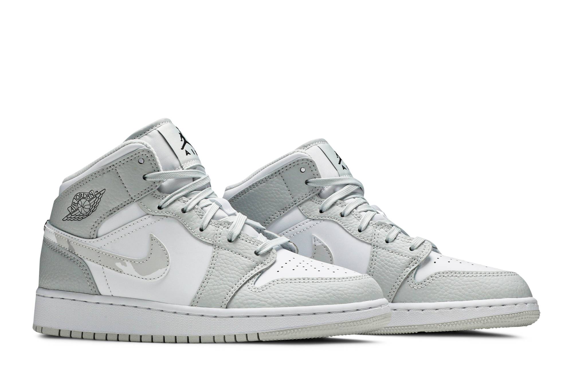 (GS) Air Jordan 1 Mid SE ‚Swoosh Logo – Grey Camo‘ DD3235-100