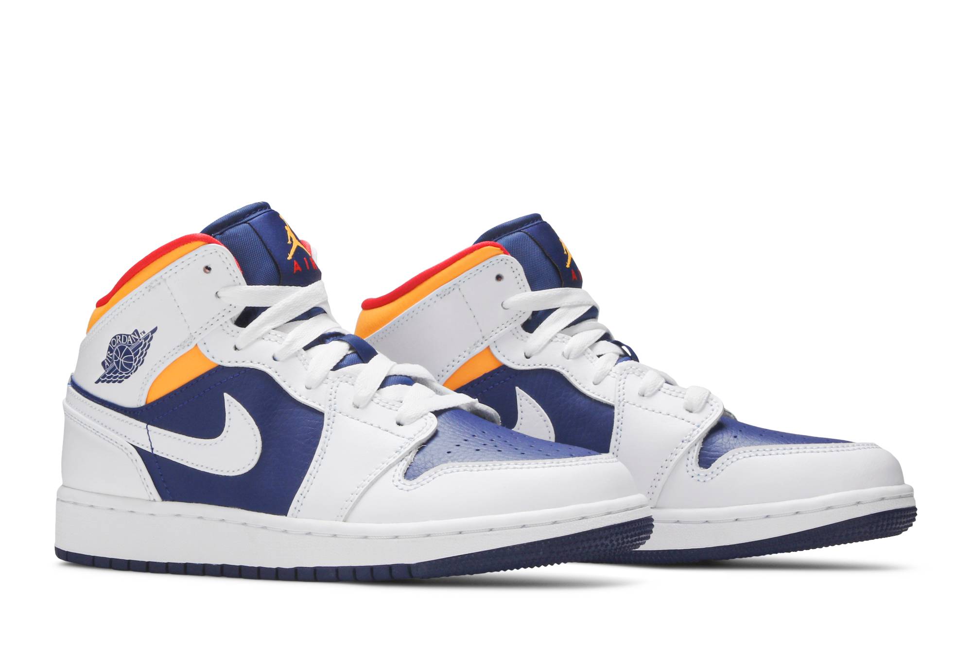 (GS) Air Jordan 1 Mid ‚White Deep Royal Blue‘ 554725-131
