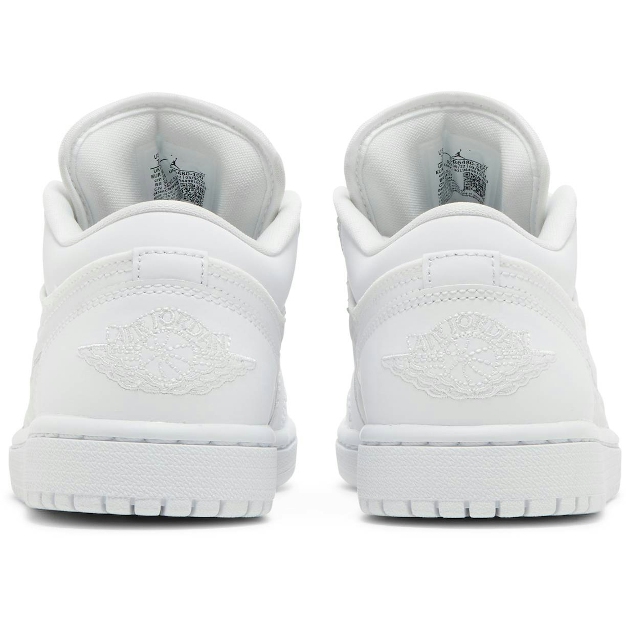 (W) Air Jordan 1 Low Quilted ‘Triple White’ DB6480-100