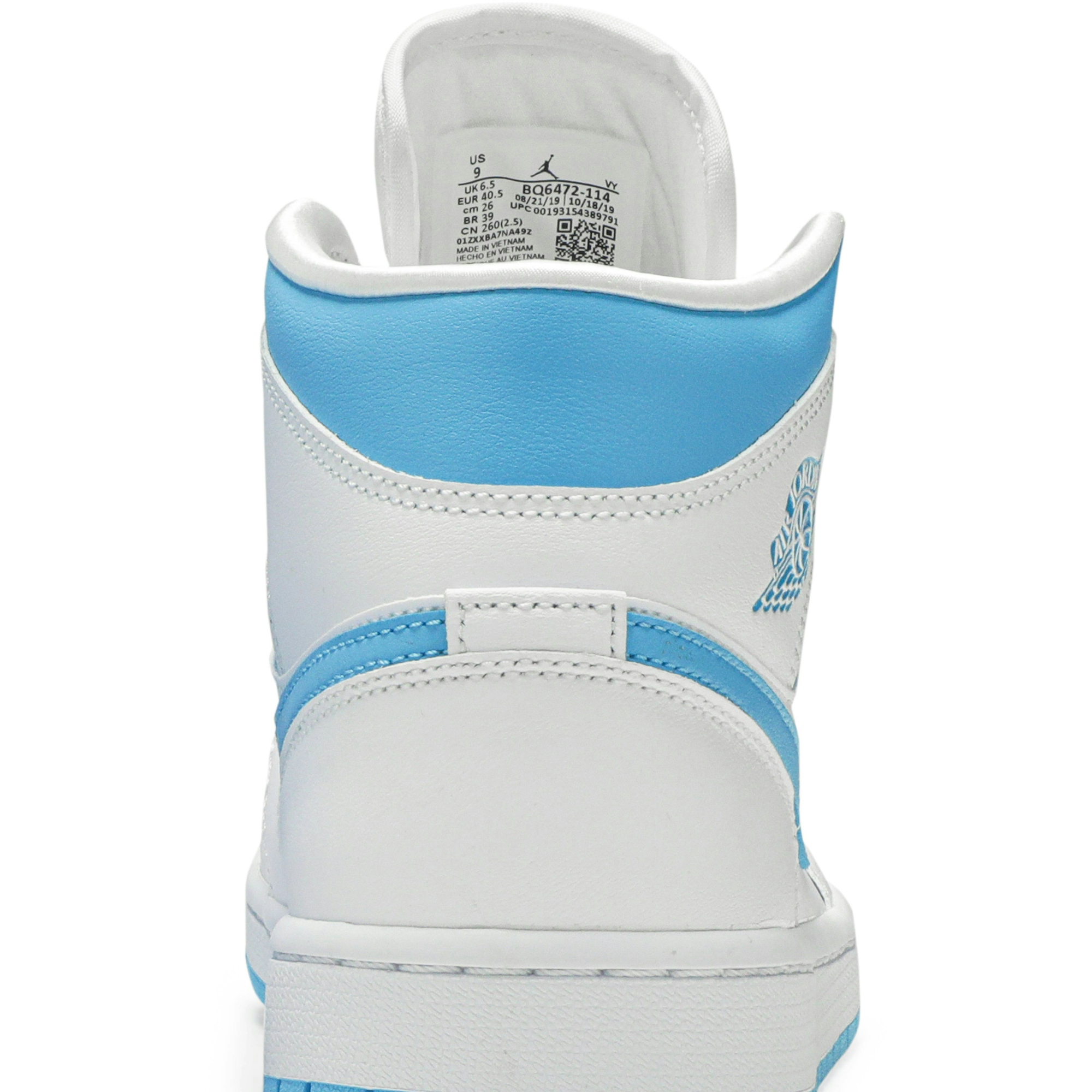 (W) Air Jordan 1 Mid ‘UNC’ BQ6472-114